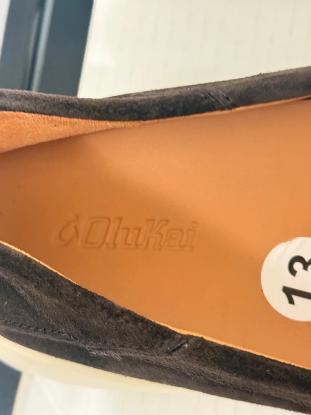 OluKai Ka'a Men's Brown Leather Suede Moccasin Loafer Shoes Sz 13 Casual